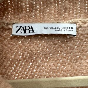 Zara Beige Textured Knit Top